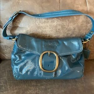 Small blue Coach leather purse.